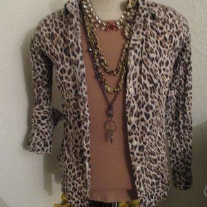 Necklace..Ruby/taupe color..bronze metal..Sugarfix